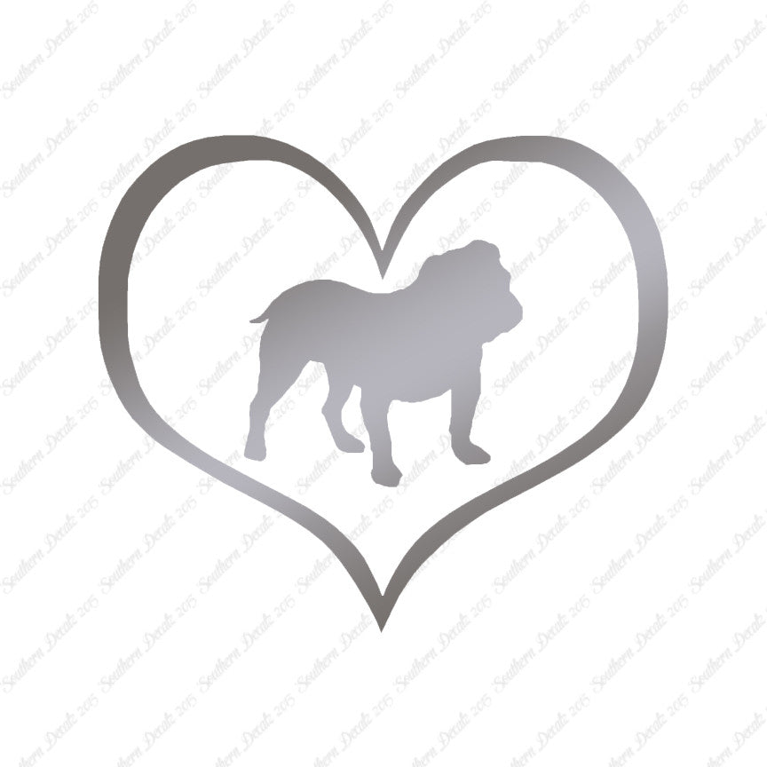 English Bulldog Dog Heart Love