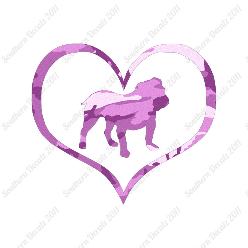 English Bulldog Dog Heart Love