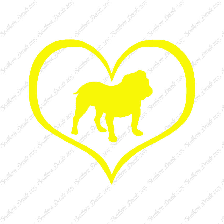 English Bulldog Dog Heart Love