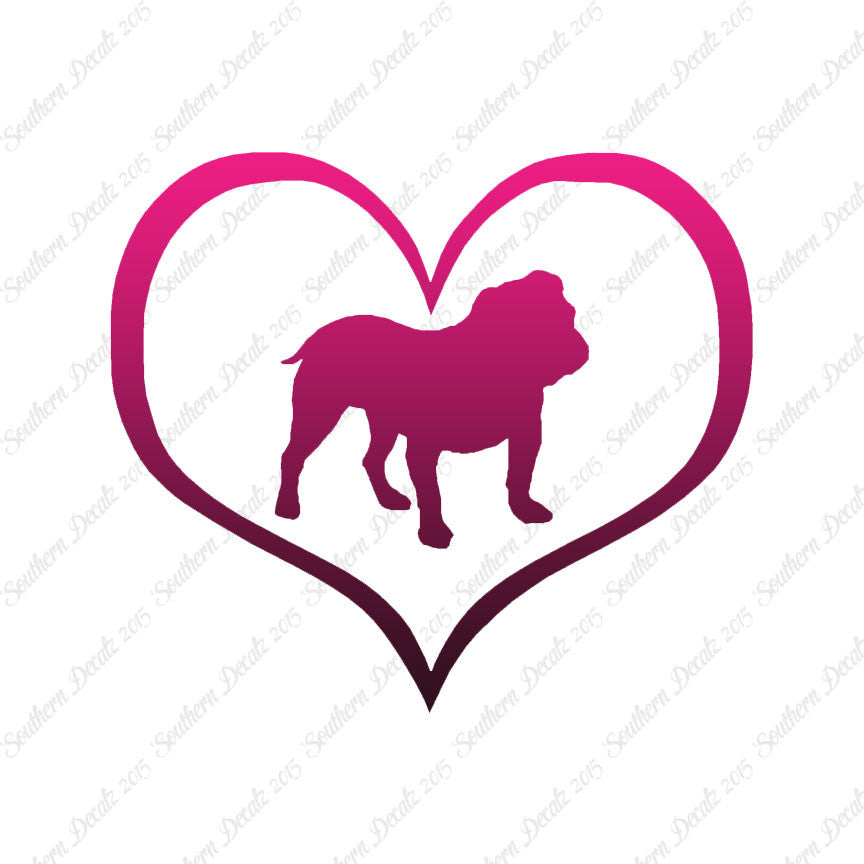 English Bulldog Dog Heart Love