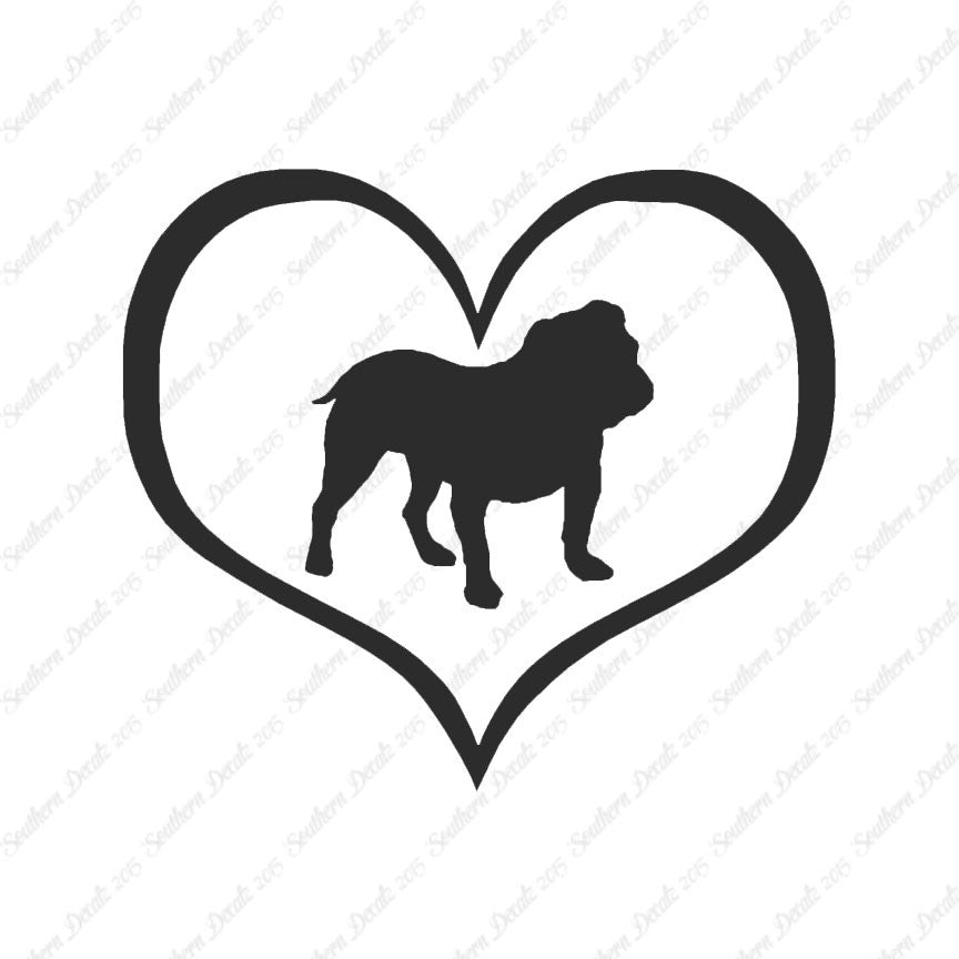 English Bulldog Dog Heart Love
