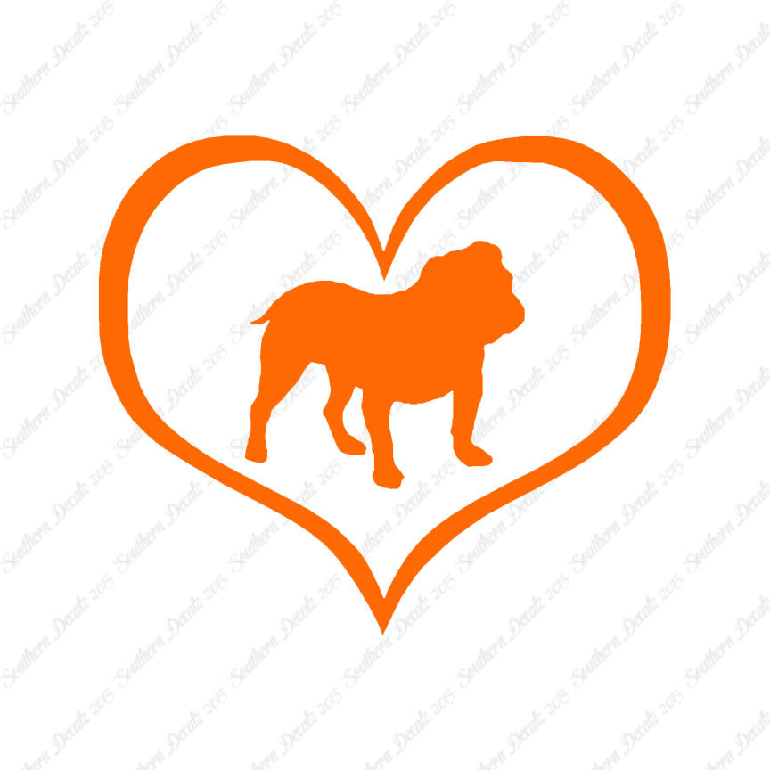 English Bulldog Dog Heart Love