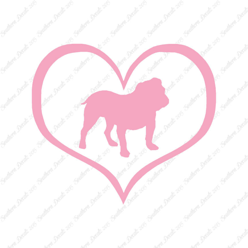 English Bulldog Dog Heart Love