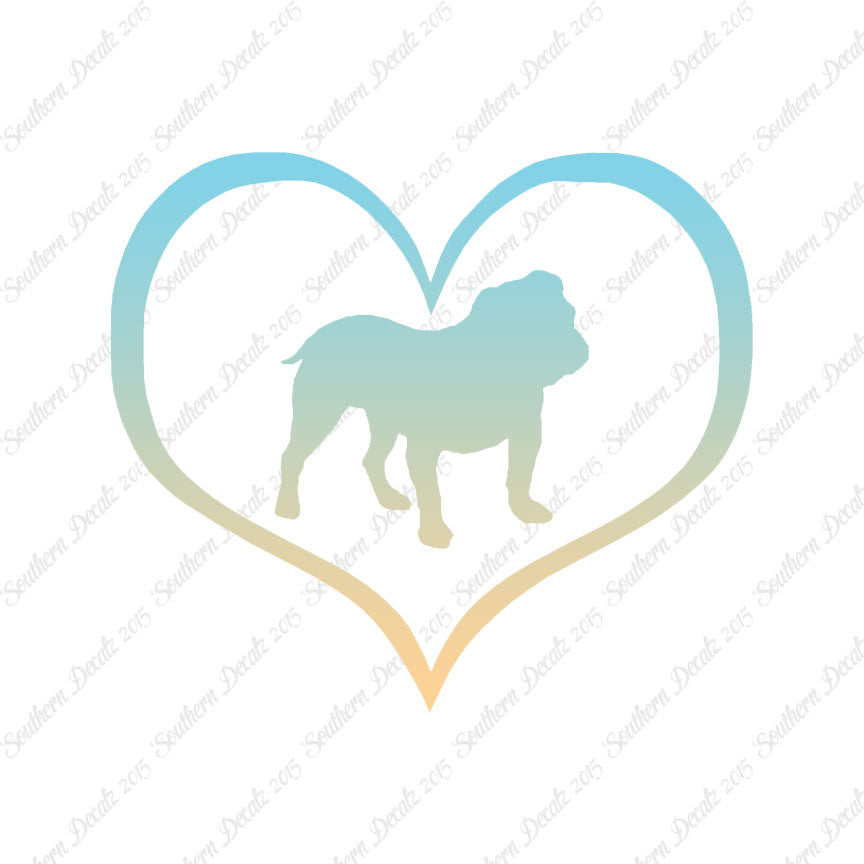 English Bulldog Dog Heart Love