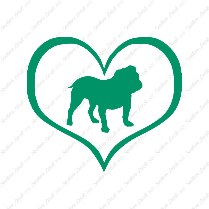 English Bulldog Dog Heart Love
