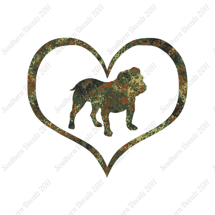 English Bulldog Dog Heart Love