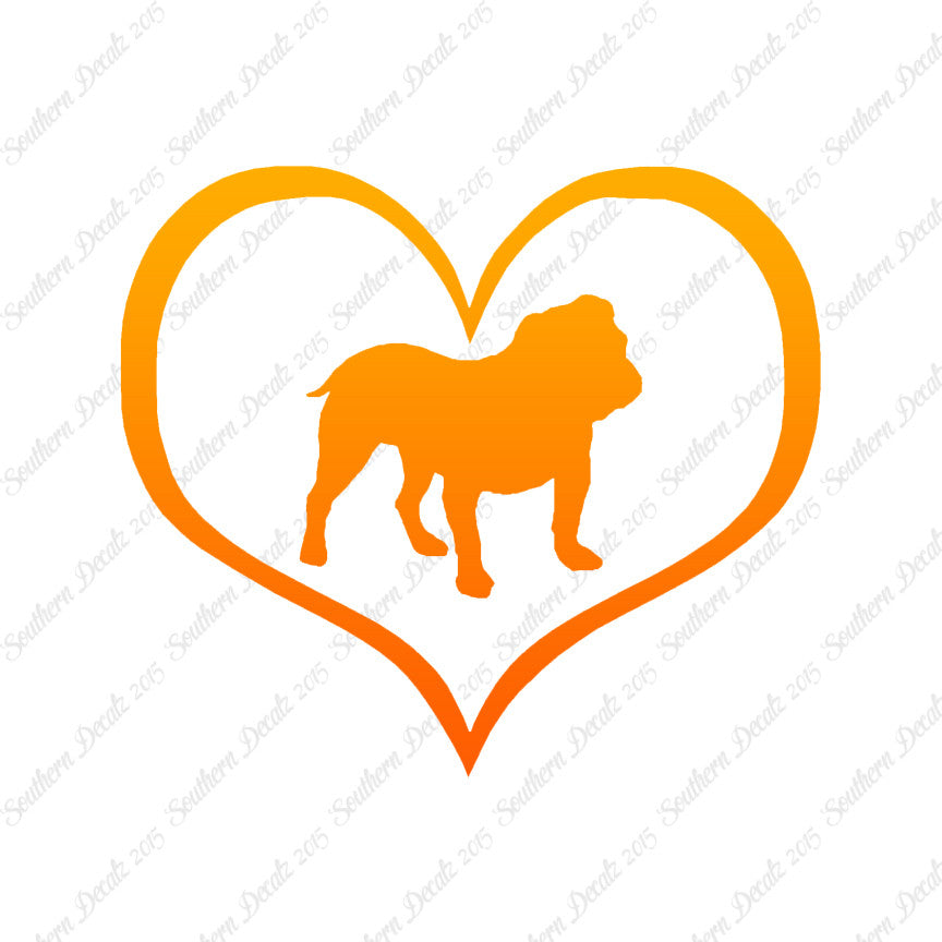 English Bulldog Dog Heart Love