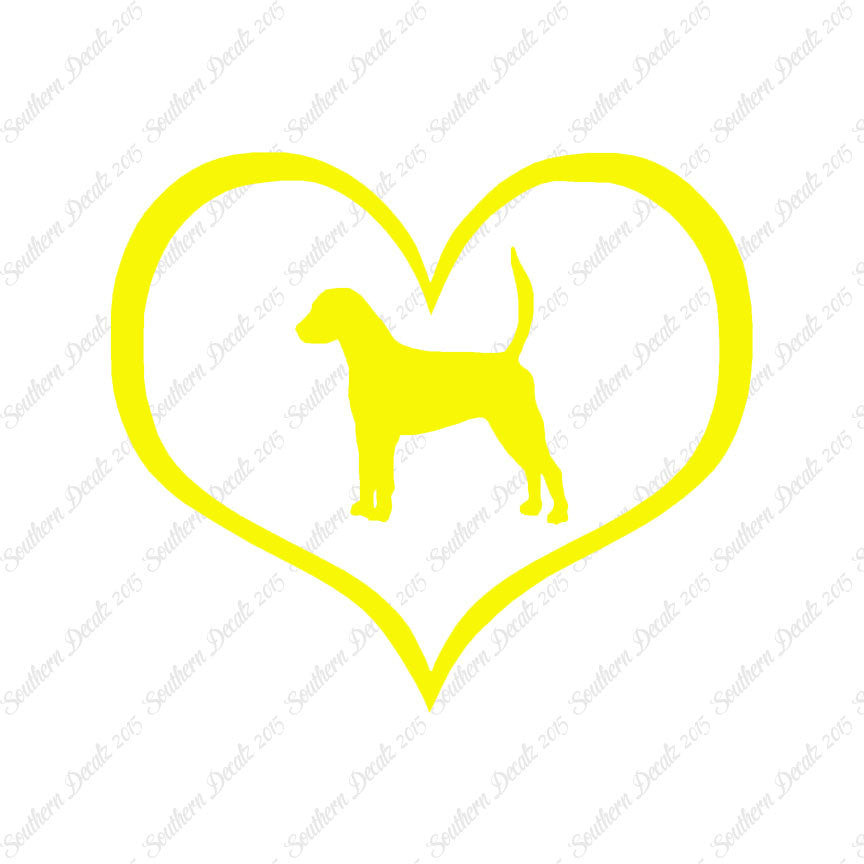 English Fox Hound Dog Heart Love