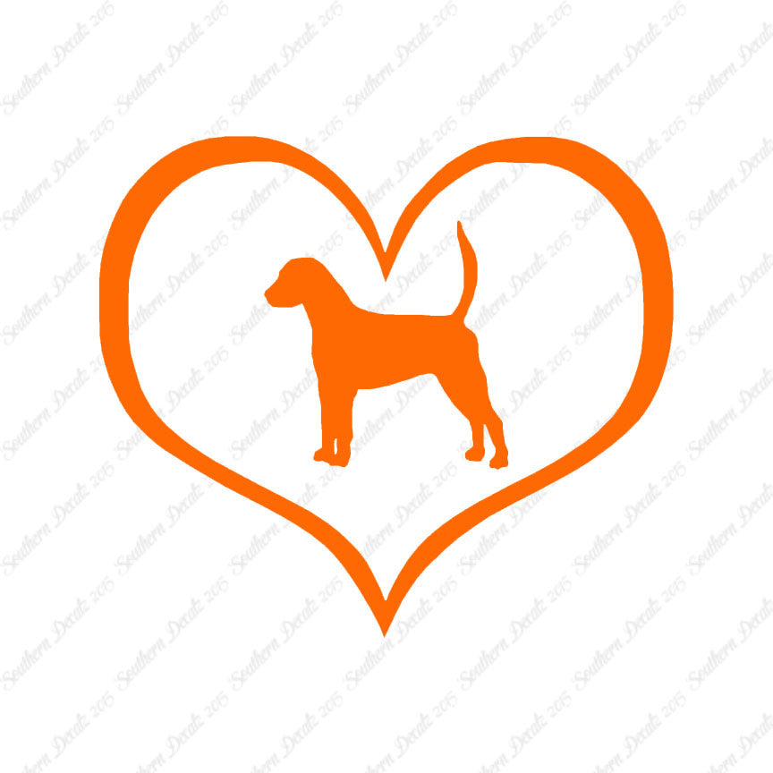 English Fox Hound Dog Heart Love