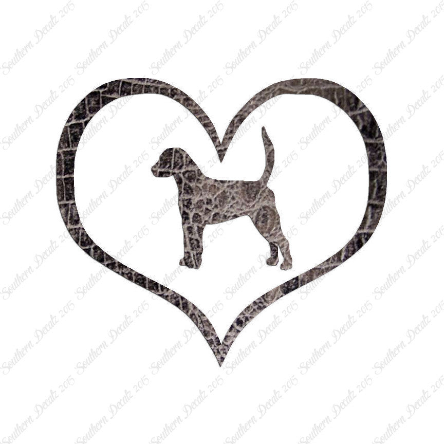 English Fox Hound Dog Heart Love