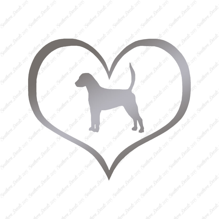English Fox Hound Dog Heart Love