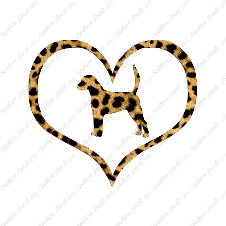 English Fox Hound Dog Heart Love