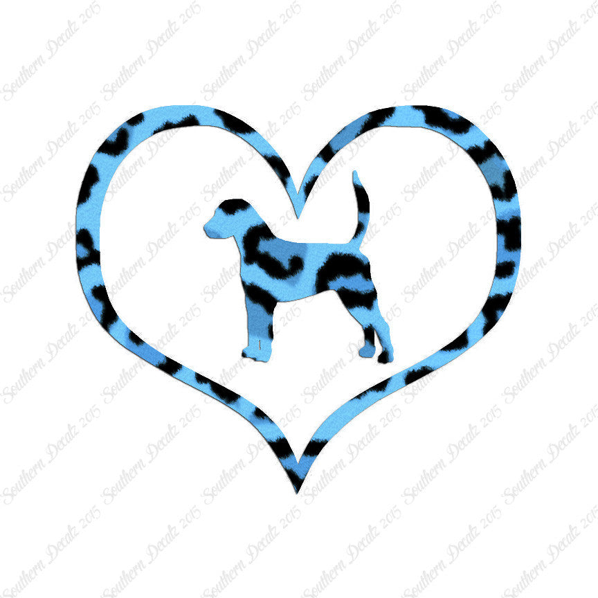 English Fox Hound Dog Heart Love