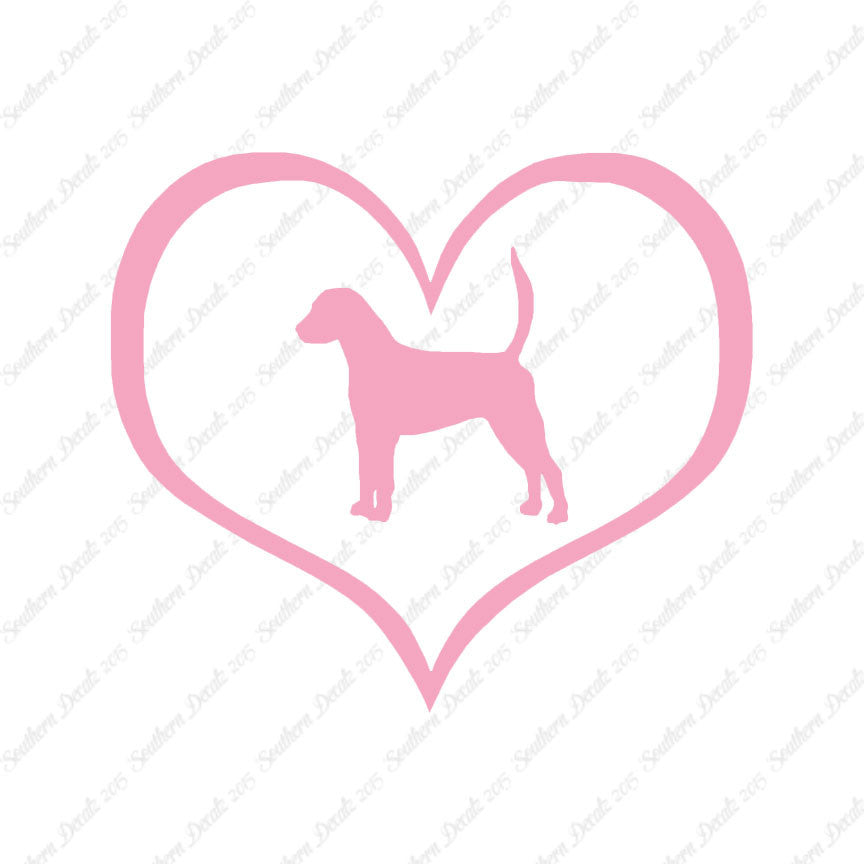 English Fox Hound Dog Heart Love