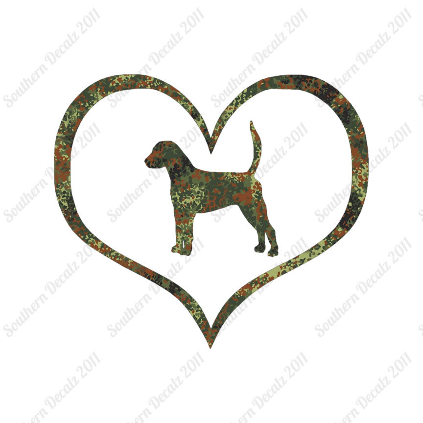 English Fox Hound Dog Heart Love
