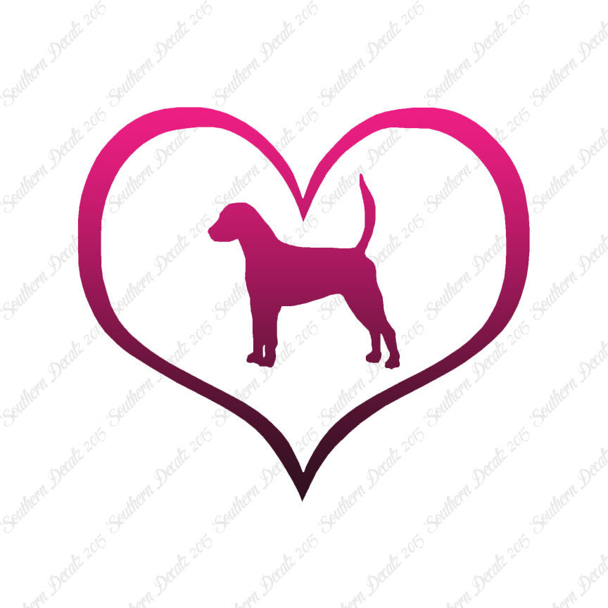 English Fox Hound Dog Heart Love