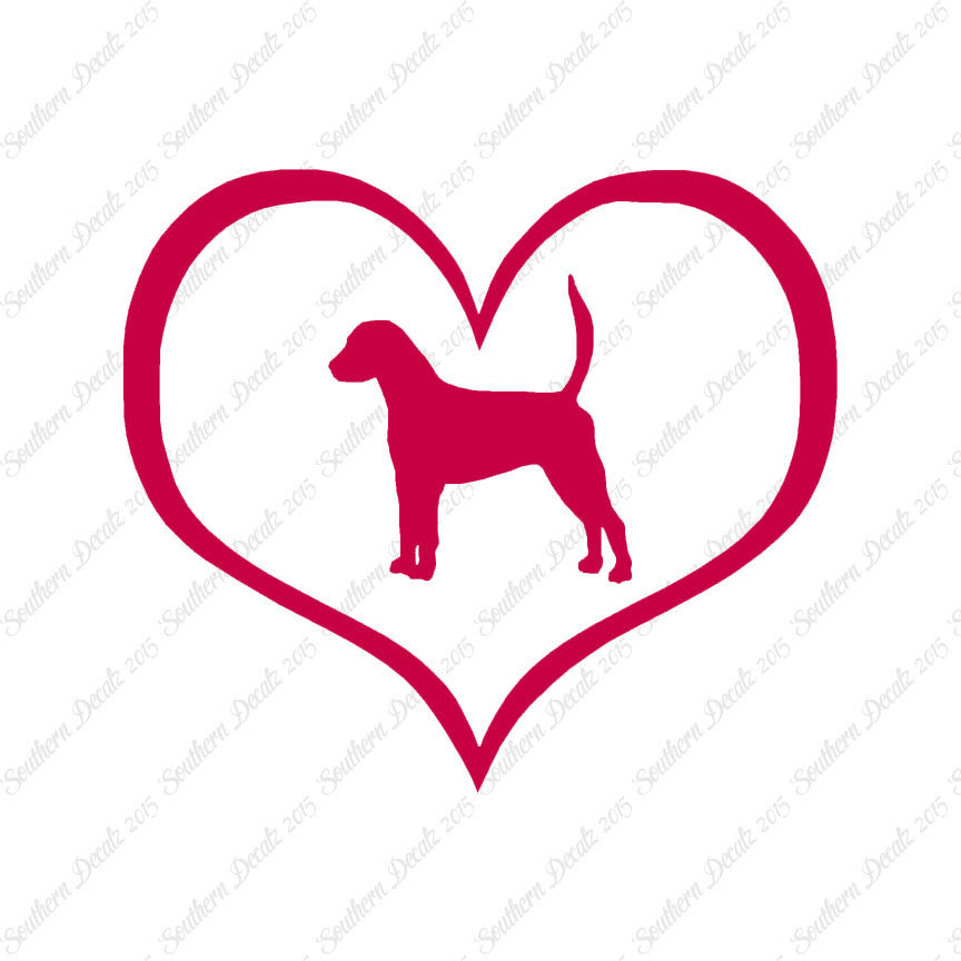English Fox Hound Dog Heart Love