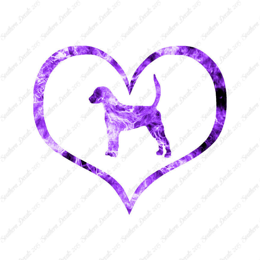English Fox Hound Dog Heart Love