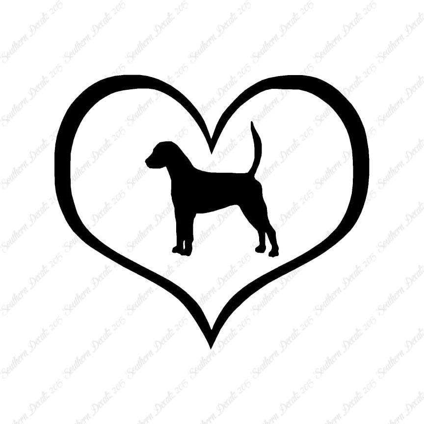 English Fox Hound Dog Heart Love