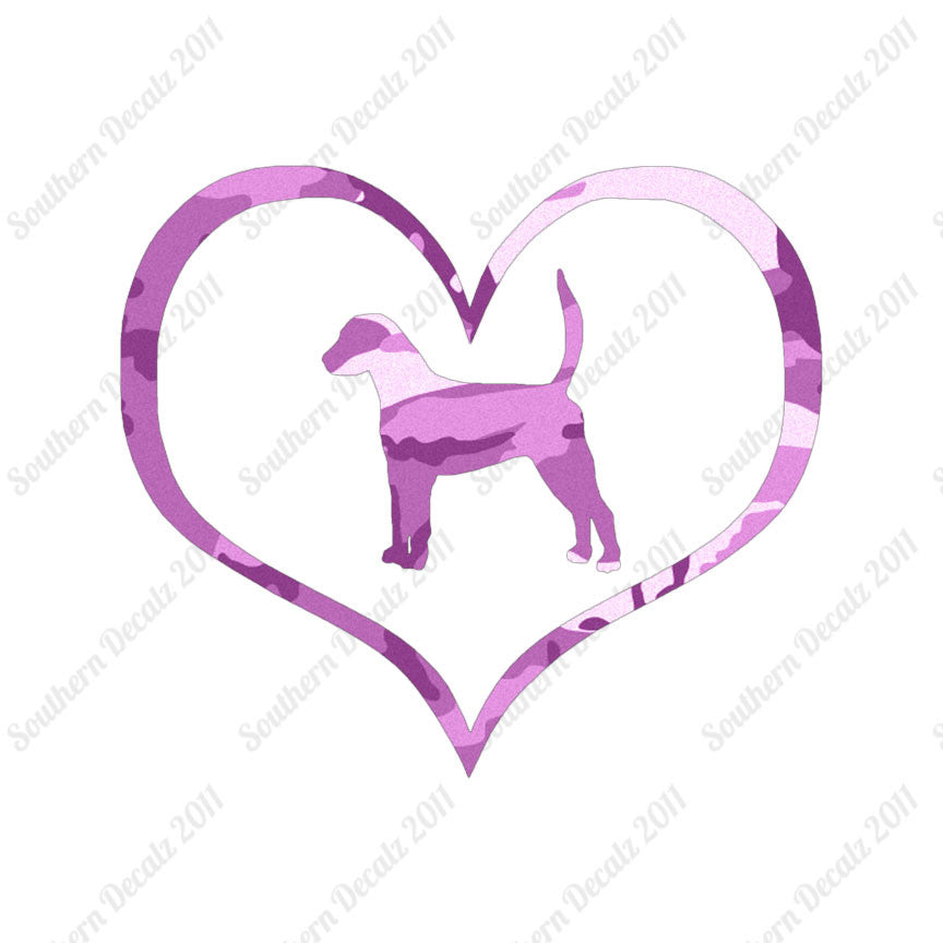 English Fox Hound Dog Heart Love