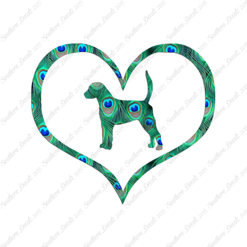 English Fox Hound Dog Heart Love