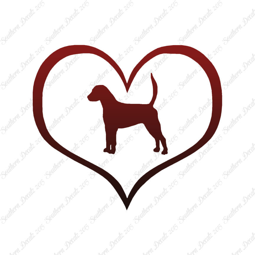 English Fox Hound Dog Heart Love