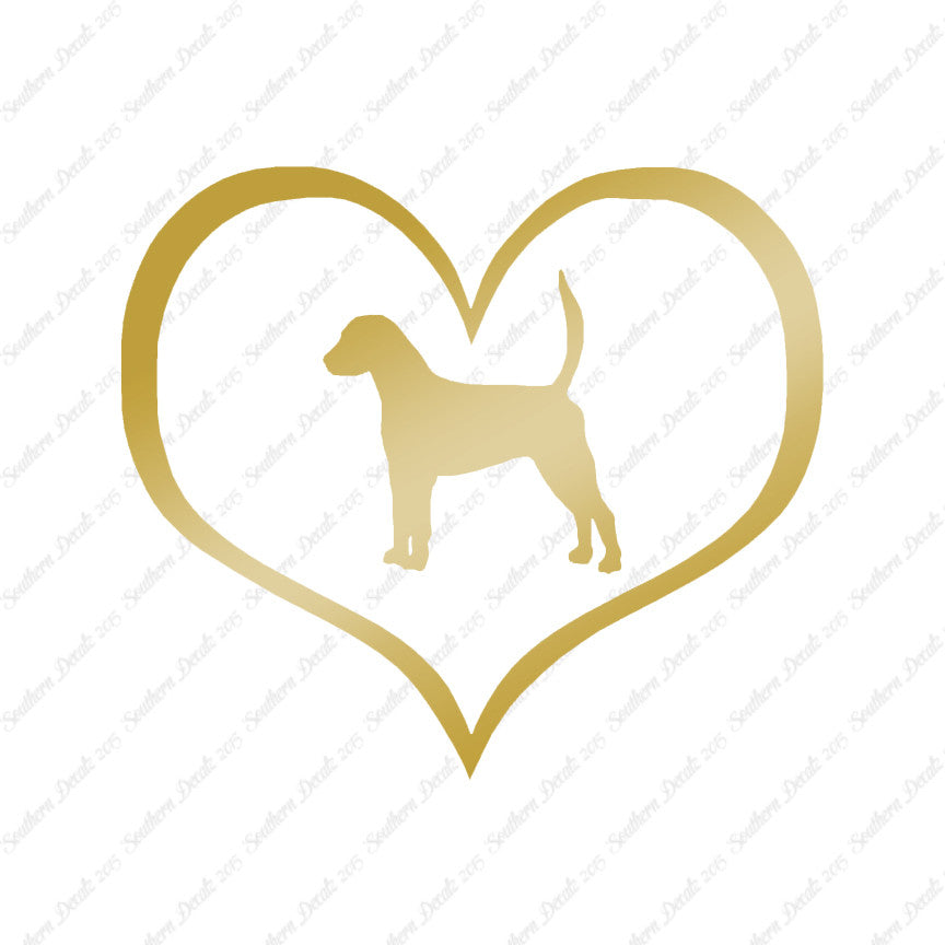 English Fox Hound Dog Heart Love