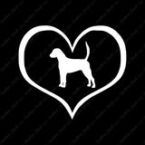 English Fox Hound Dog Heart Love