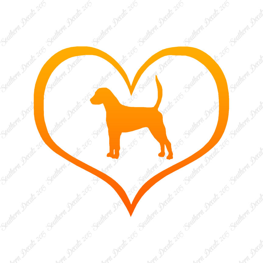 English Fox Hound Dog Heart Love