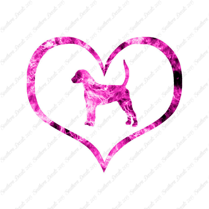 English Fox Hound Dog Heart Love