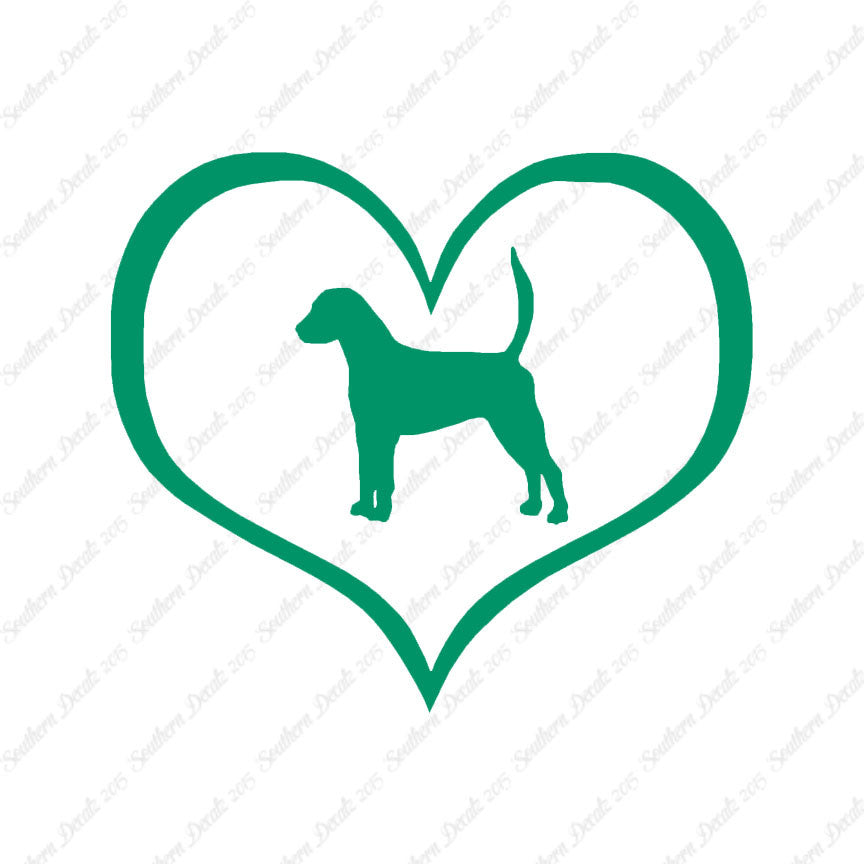 English Fox Hound Dog Heart Love