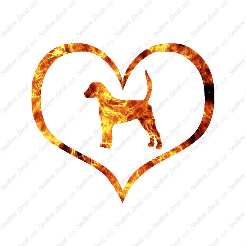 English Fox Hound Dog Heart Love