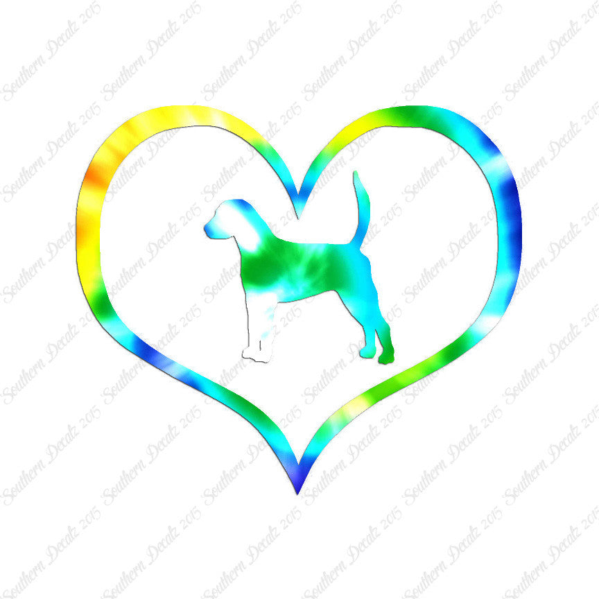 English Fox Hound Dog Heart Love