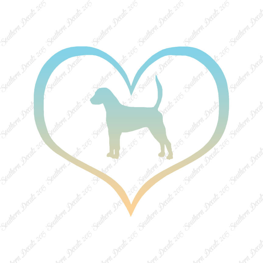 English Fox Hound Dog Heart Love