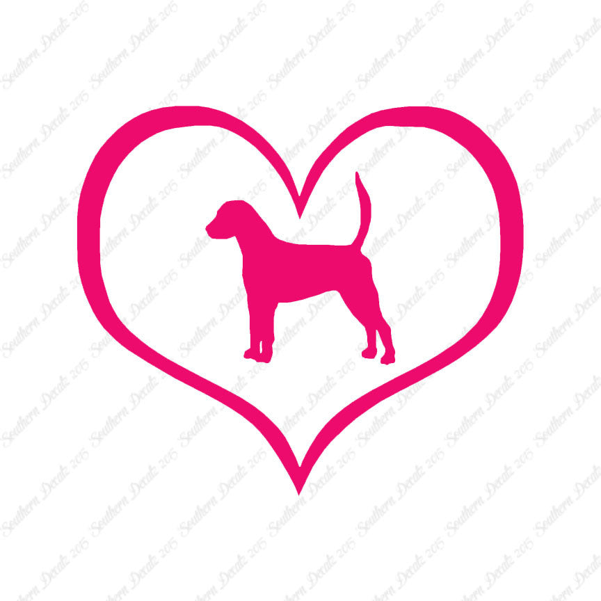 English Fox Hound Dog Heart Love