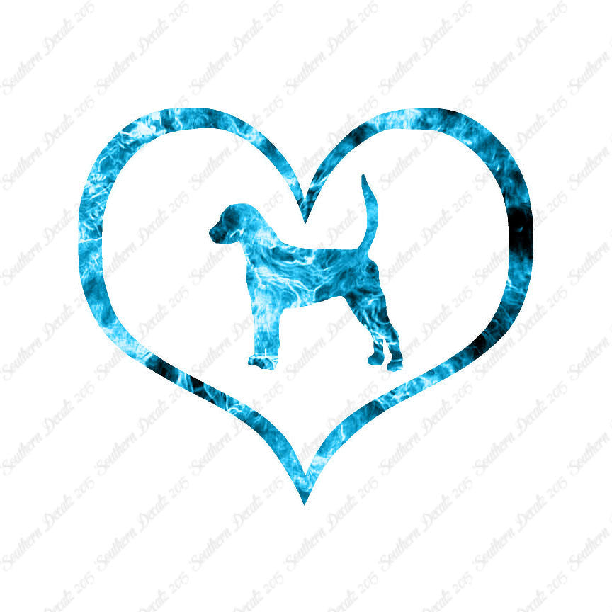 English Fox Hound Dog Heart Love