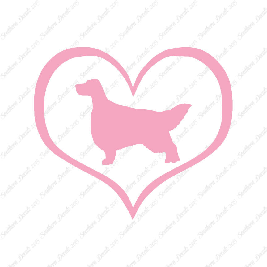 English Setter Dog Heart Love