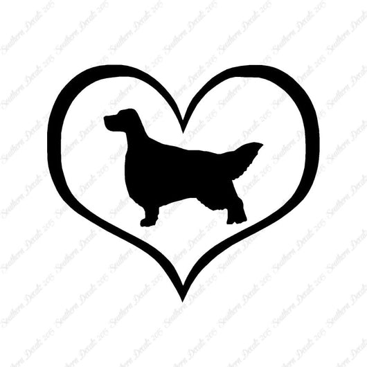 English Setter Dog Heart Love