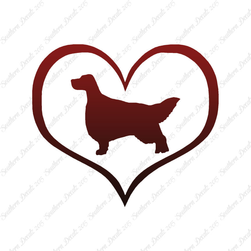 English Setter Dog Heart Love