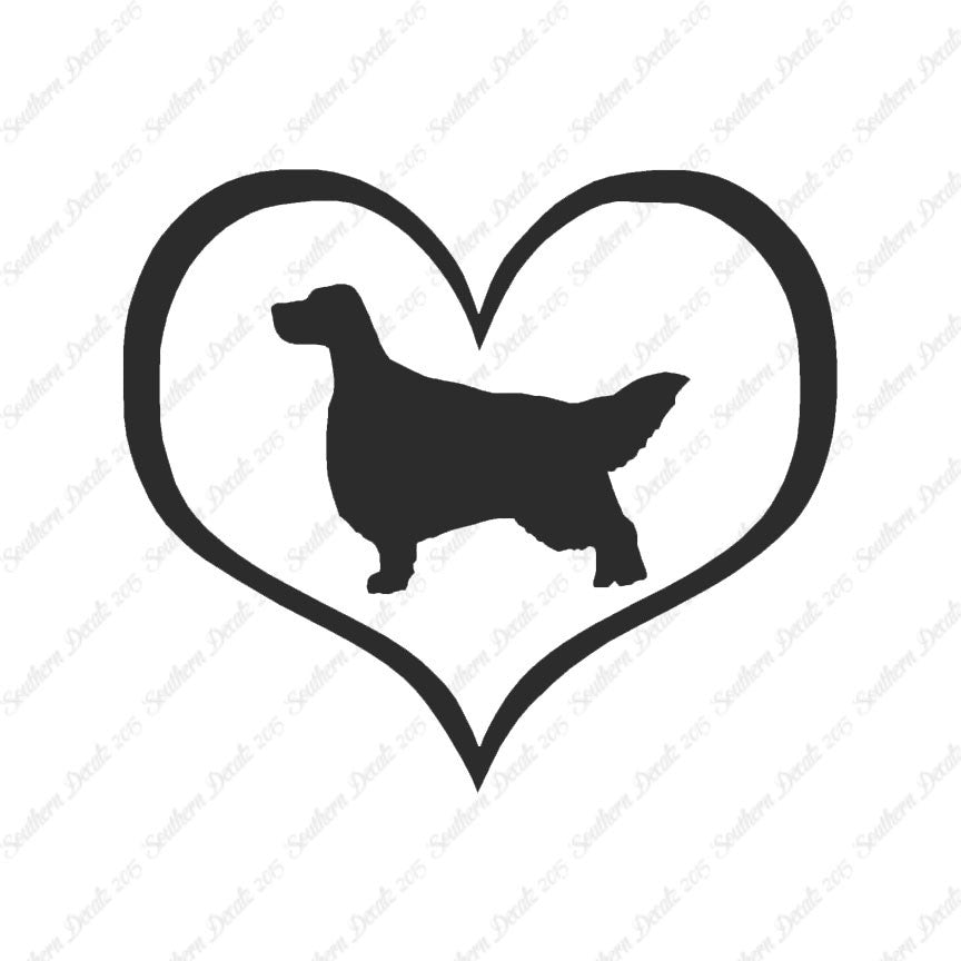 English Setter Dog Heart Love