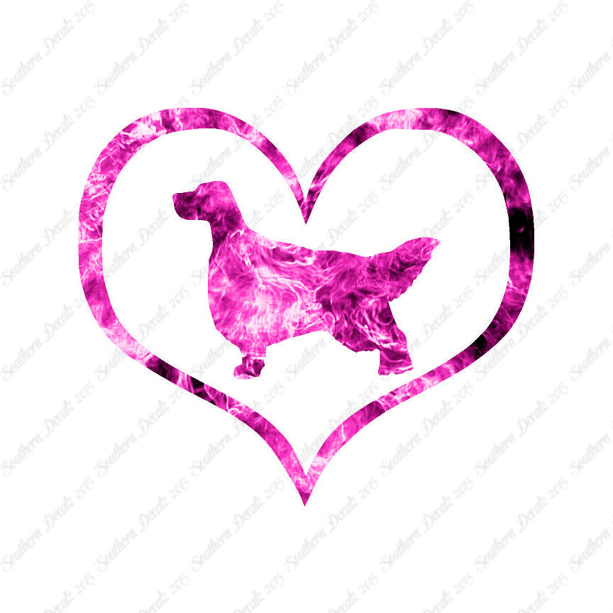 English Setter Dog Heart Love