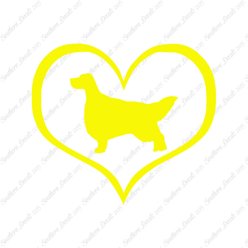 English Setter Dog Heart Love