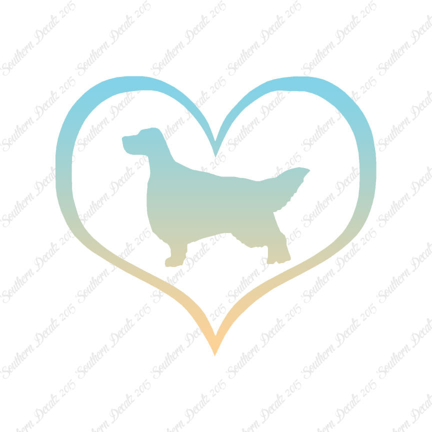 English Setter Dog Heart Love
