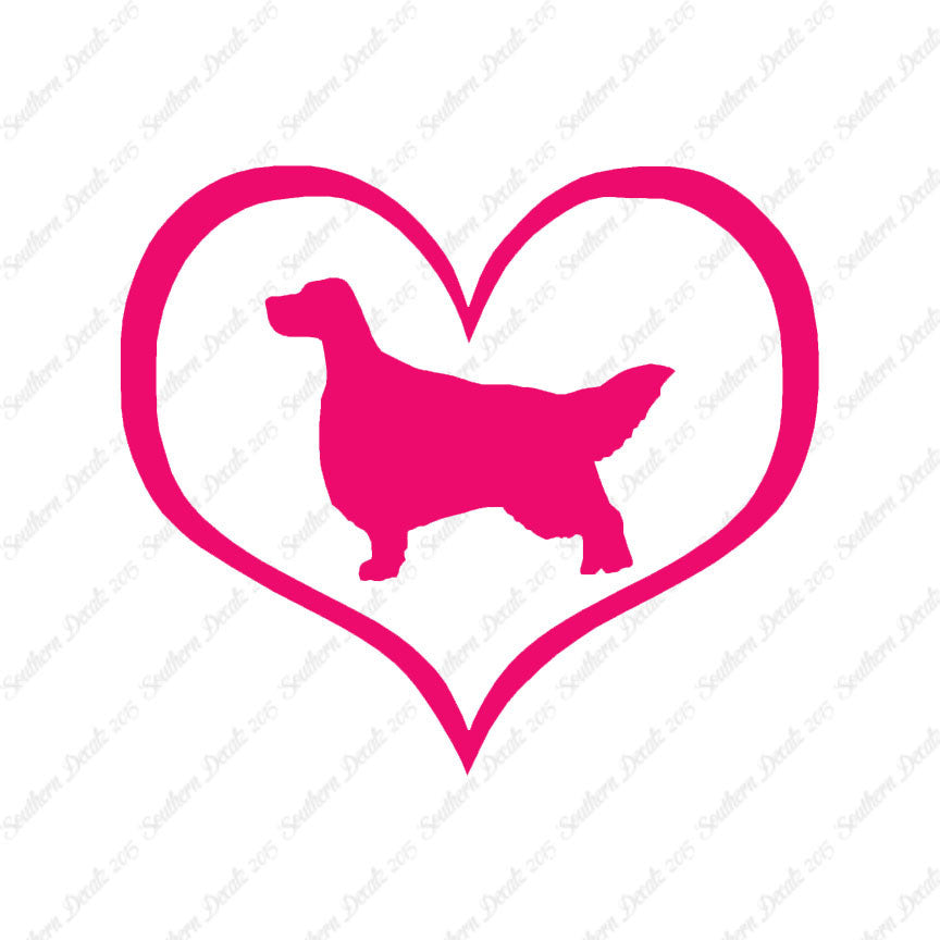 English Setter Dog Heart Love