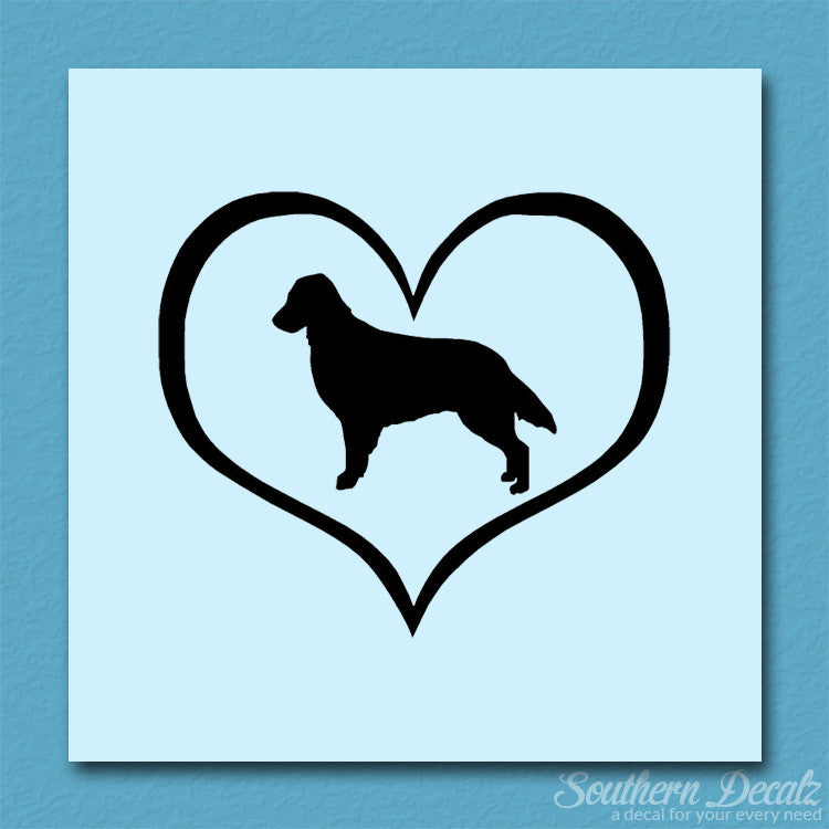 Flat Coated Retriever Dog Heart Love