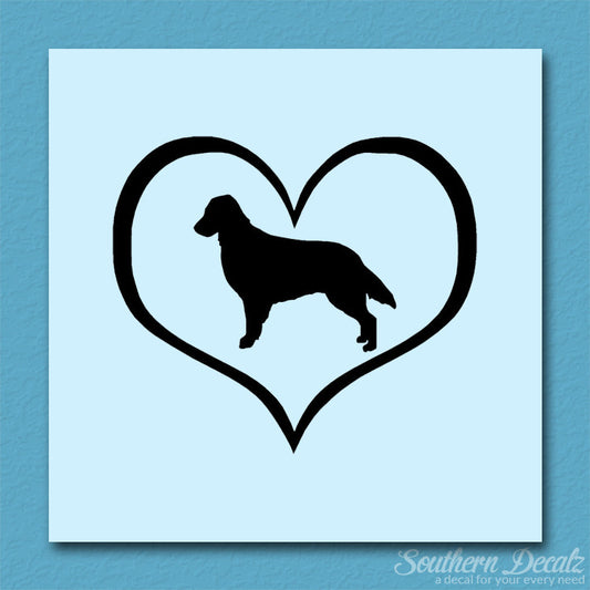 Flat Coated Retriever Dog Heart Love