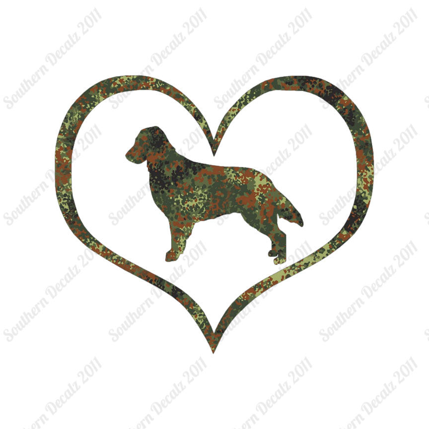 Flat Coated Retriever Dog Heart Love