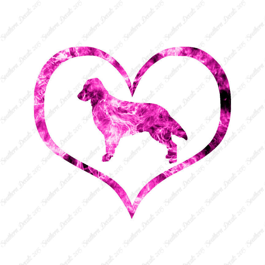 Flat Coated Retriever Dog Heart Love