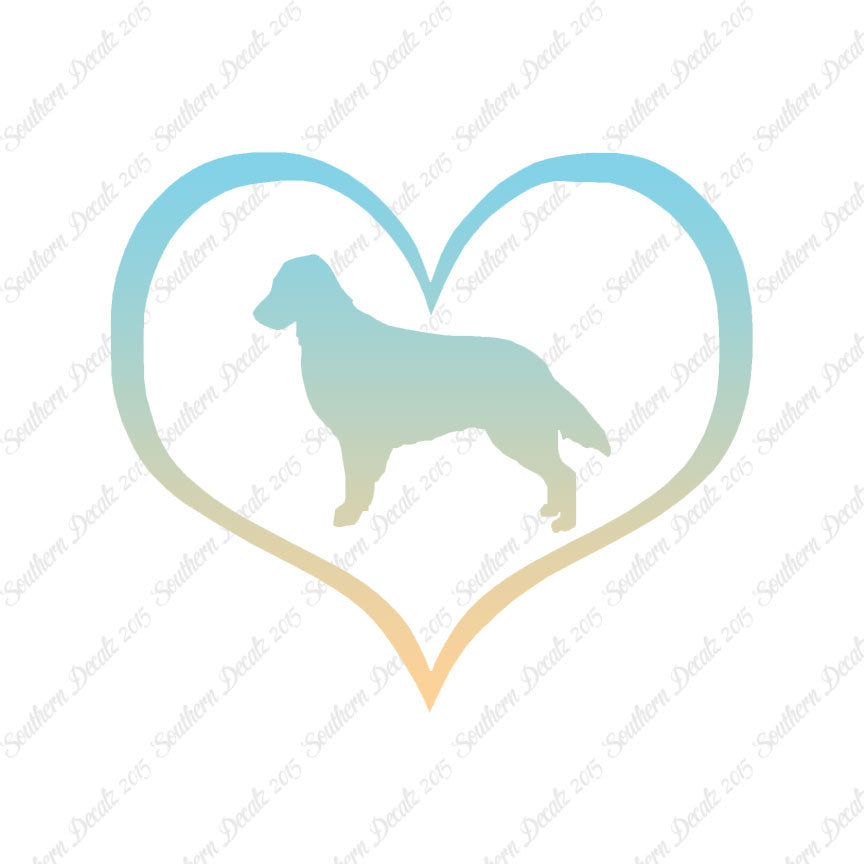 Flat Coated Retriever Dog Heart Love