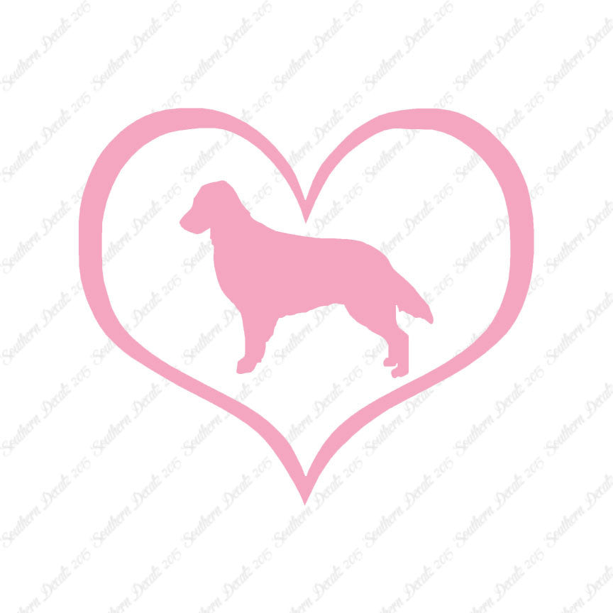 Flat Coated Retriever Dog Heart Love